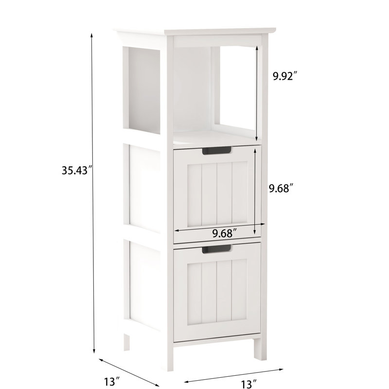 Organisateur de salle de bain blanc avec 2 tiroirs et 1 tablette - Simplifiez le rangement de votre armoire de rangement autoportante