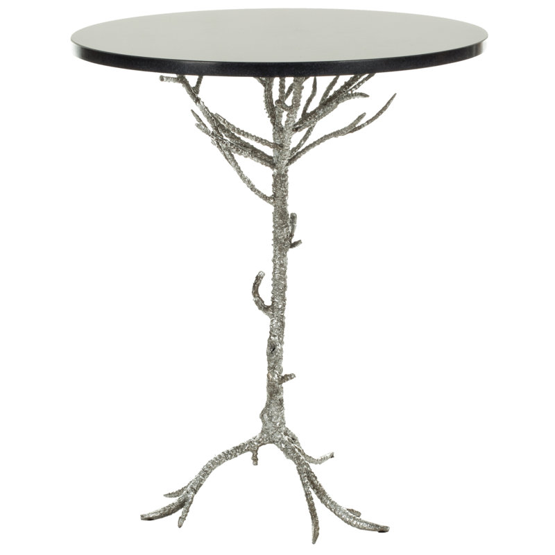 Table de bout Tamara, Noir/argenté