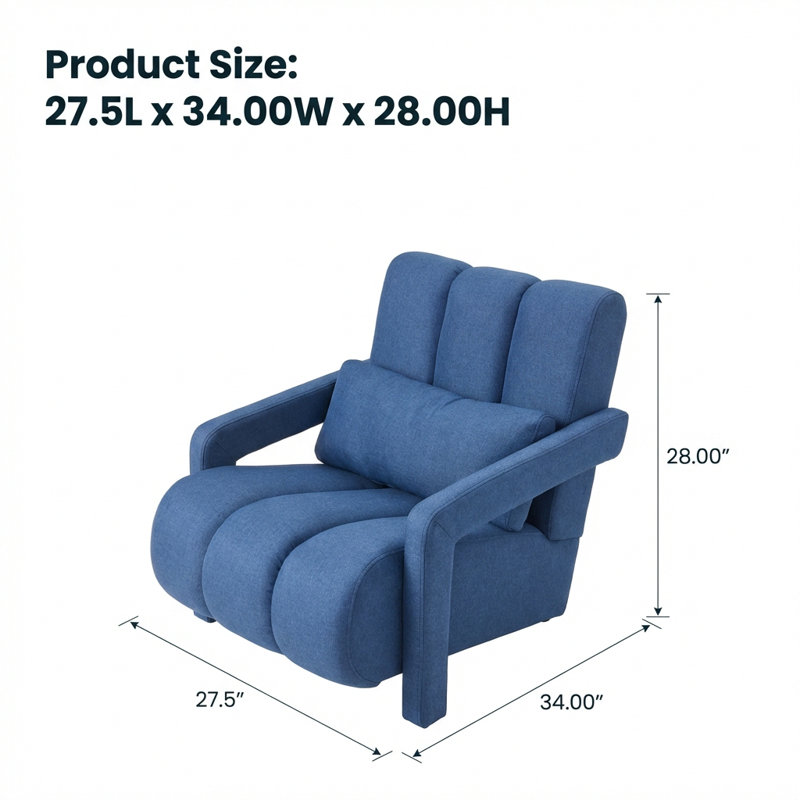 Élégante chaise d'appoint rembourrée avec coussin amovible