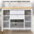 Red Barrel Studio® Modern Buffet Cabinet Sideboard With Storage Cupboard Glass Doors And Adjustable Shelves For Kitchen Living Room Oak White-107883793