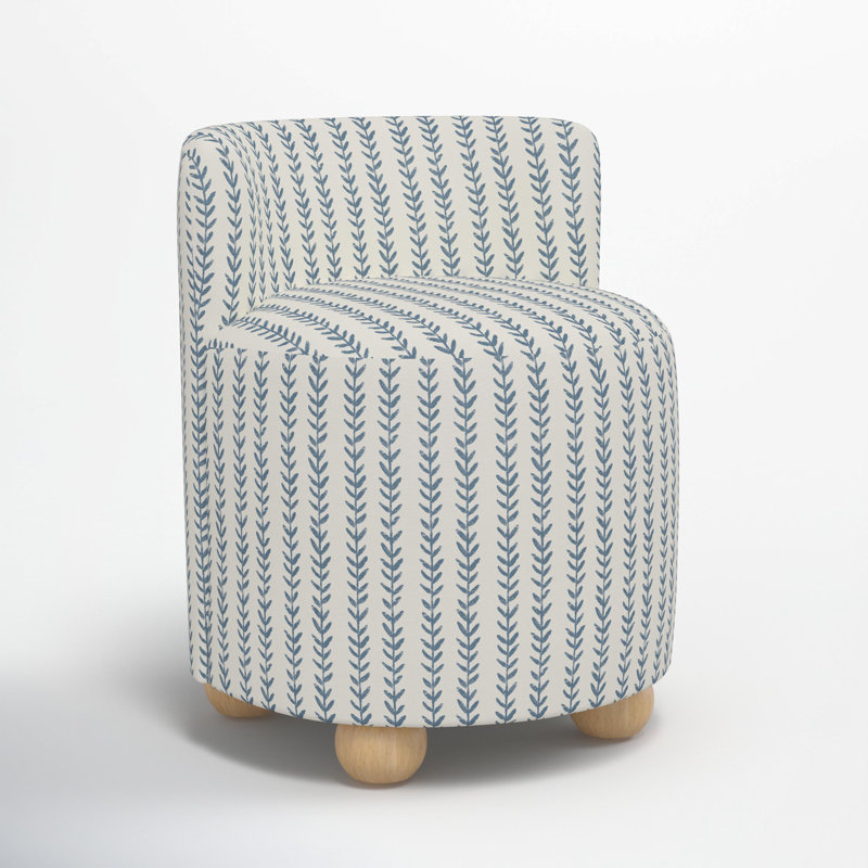 Andi Vanity Chair, Vine Stripe Dusty Blue