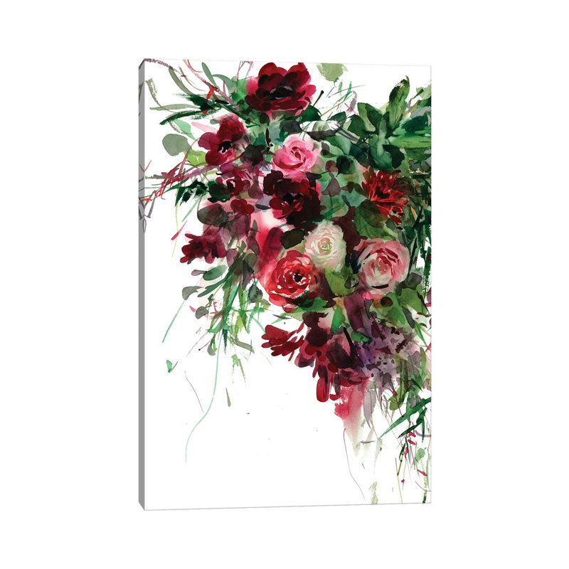 "Bourgogne" par Gosia Gregorczyk - peinture sur toile tendue, H 40 po x l 26 po x P 1,5 po