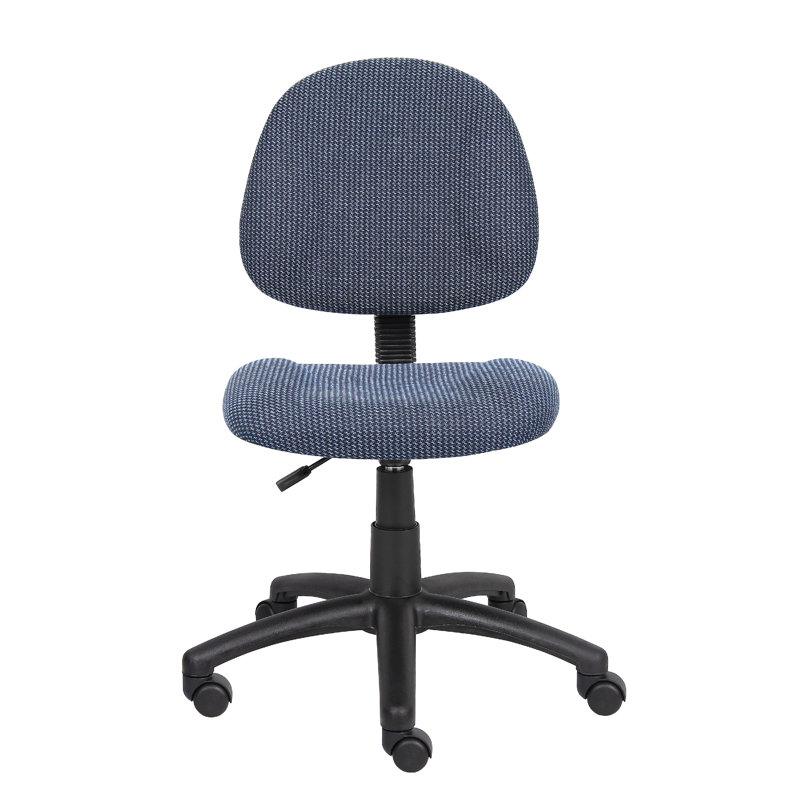 Jea Swivel Posture Chair, Contoured Seat And Back, Blue Tweed, Wheels, Blue