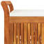 Banc de rangement vidaXL, bois d'acacia massif, coussin blanc inclus, design extérieur classique, sièges de patio et de jardin, 49,6 po x 19,7 po x 23,6 po, organisateur de patio et de terrasse, mobilier en bois durable-325229543