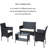 4 PC Rattan Patio Furniture Set Outdoor Patio Cushioned Seat Wicker Sofa-2056427906-2077434406