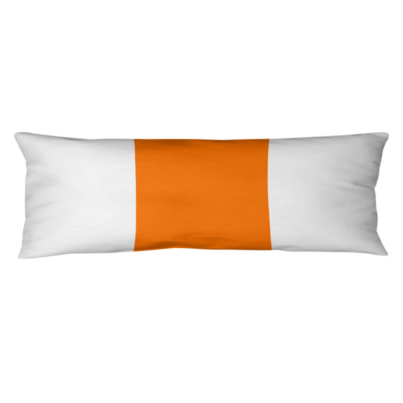Abel Polyester Medium Pillow, White/Orange Middle