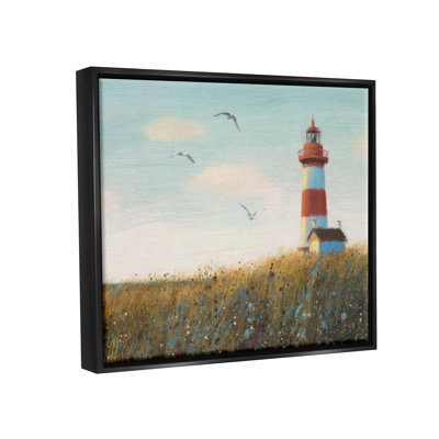 "Breakwater Bay Coastal Lighthouse", peinture encadrée sur toile flottante par James Wiens
