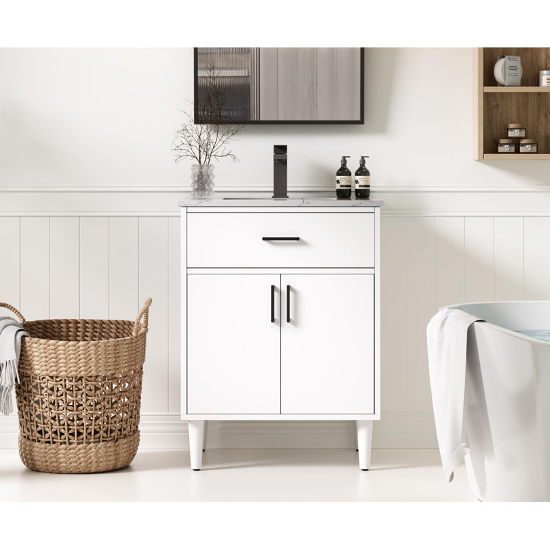 Meuble-lavabo simple 24 po Chandler, Blanc