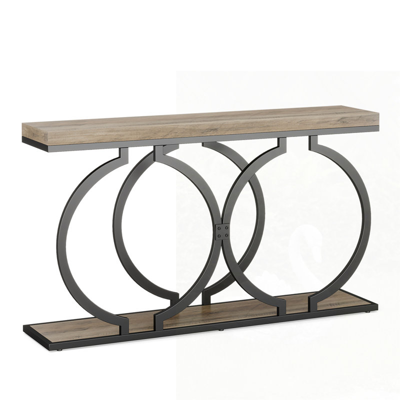 Farmhouse Console Table, Gray/Black