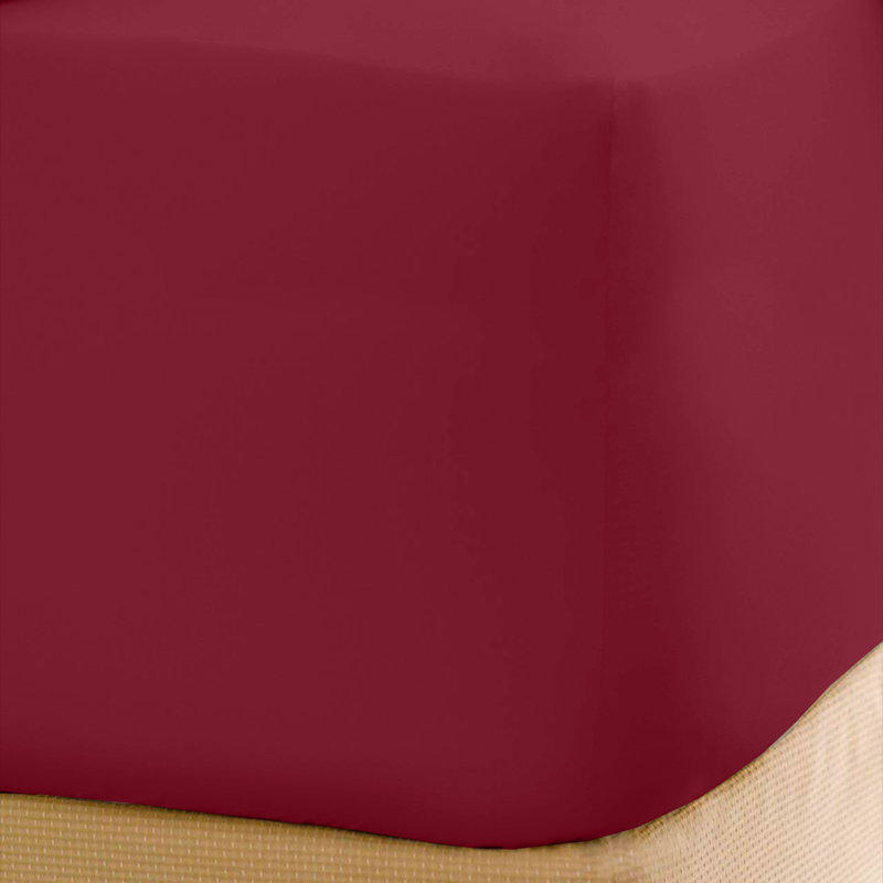 Microfiber Fitted Sheet, Burgundy, King Fitted Sheet