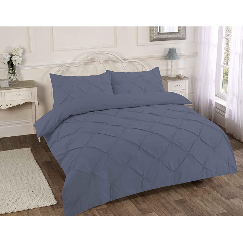 NZ Cotton Blend Duvet Cover Set with Pillowcases, King, Grey