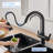 3 Way Kitchen Sink Faucet With Drinking Water Faucet, 2 Handle 3 In 1 Pull Down Kitchen Faucet With Water Filter Purifier Faucets (Brushed Nickel)
