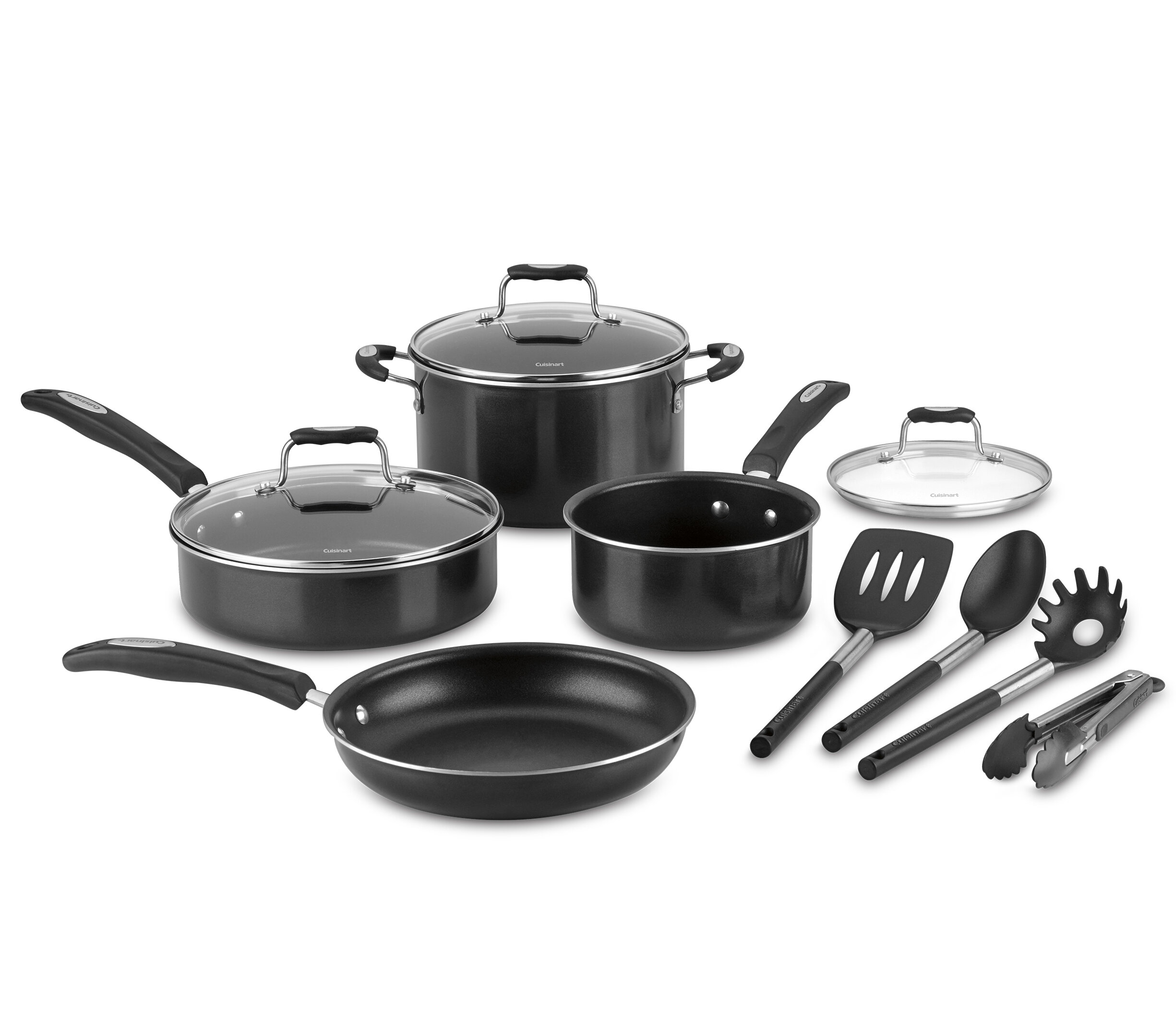 Cuisinart Advantage Nonstick 11-Piece Cookware Set, Black