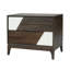 Table de chevet moderne à 2 tiroirs avec motif géométrique bicolore, table de chevet de style japonais avec patchwork en angle, table de bout pour chambre à coucher, salon, pieds fuselés massifs
