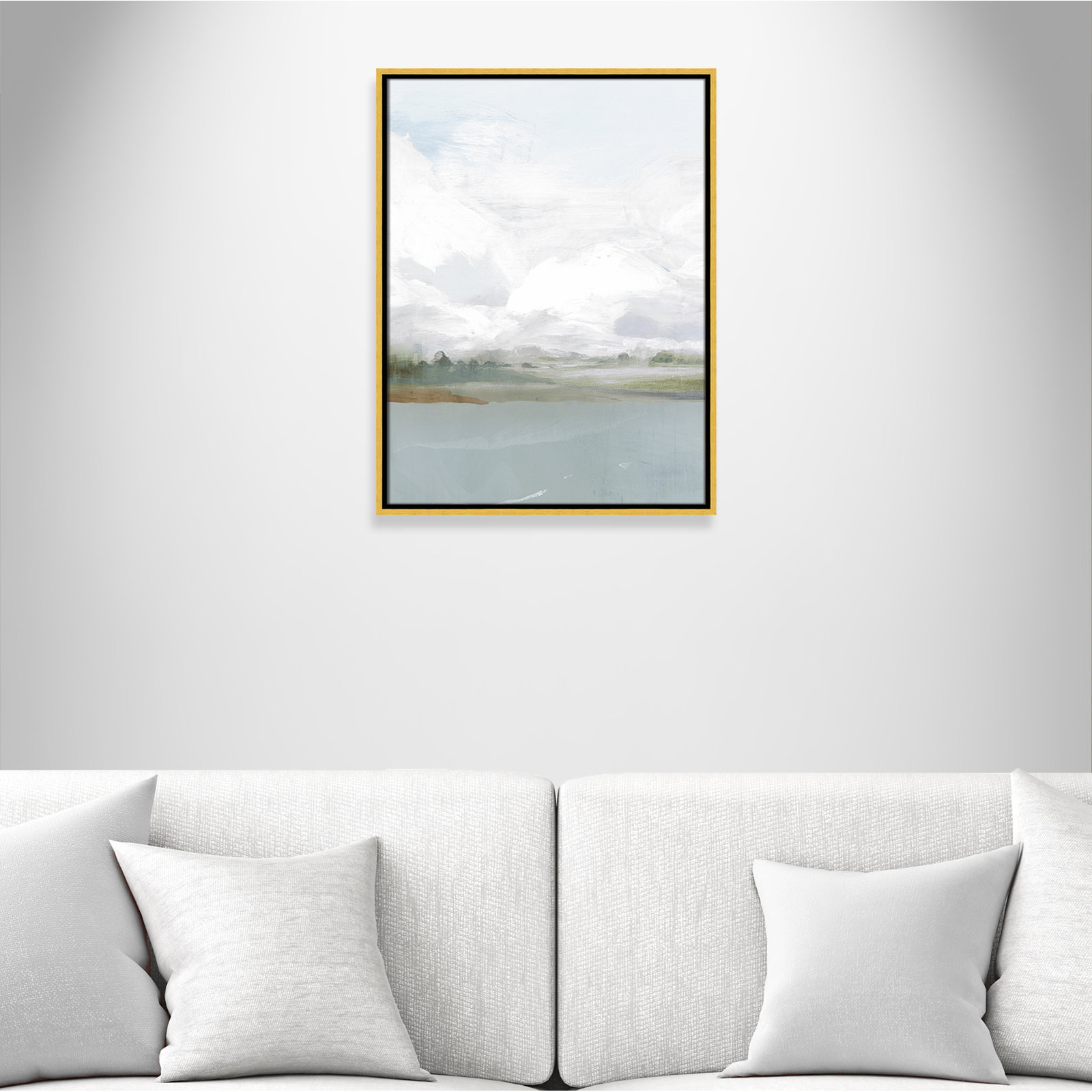 All Shore Painting, 25.5" H x 19.5" W, Gold