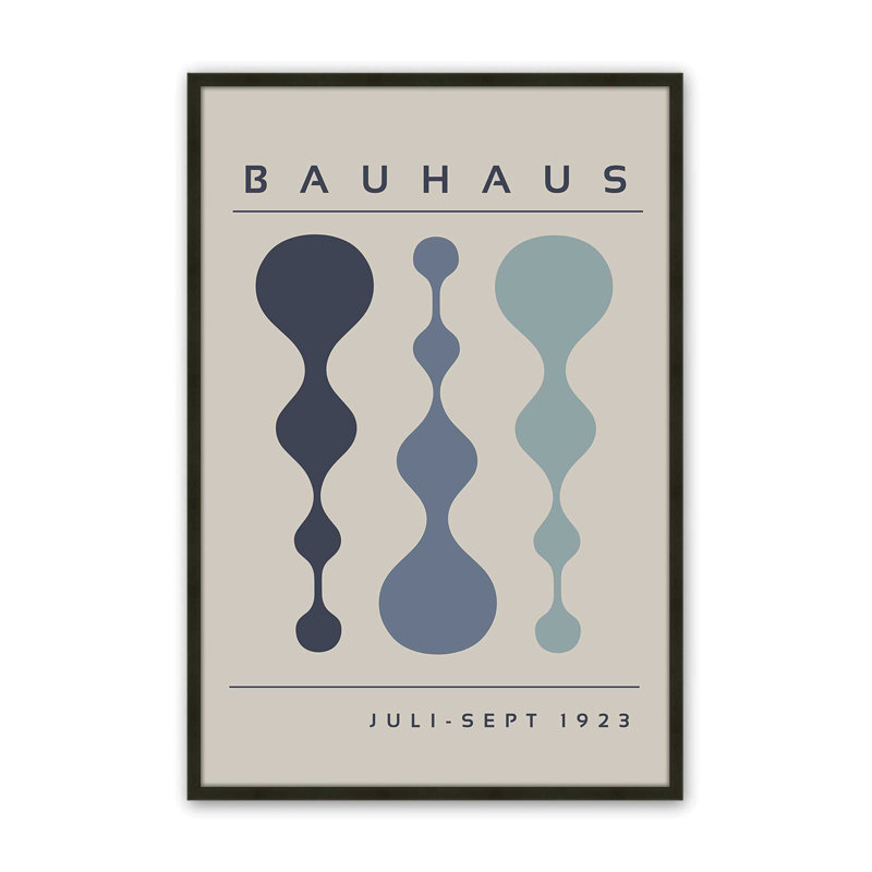 Affiche de minuit rétro Bauhaus, Noir satiné, H 21 po x l 17 po