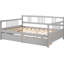 Grey Full Size Daybed With Two Drawers, Made From Solid Wood Drawers - Strong And Construction-1851124384