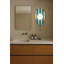 Lampe murale élégante avec corps en travertin, 4 4 x 16,5 po | Bouchon en verre, 1 prise G9 (10 W maximum), bouton marche / arrêt sur le câble | Beige et bleu | pour le décor moderne de salon et de chambre à coucher, indice de protection IP20-65876655