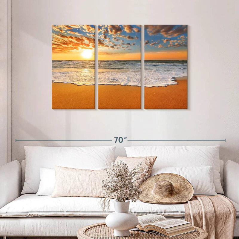 Gillard Ocean Waves Sunrise, H 28 po x l 45 po