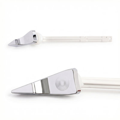 Toilet Tank Flush Lever with 45 Degree Angle, Cut-to-size Arm Chrome Flush Handle Fits Most Toilets