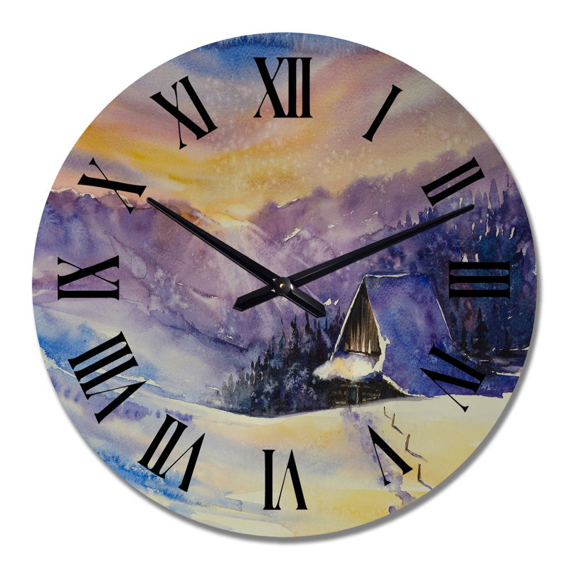 Horloge murale traditionnelle mauve Sunset, Moyen