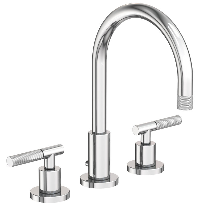 Muncy Widespread Bathroom Faucet with Drain Assembly, Polished Chrome