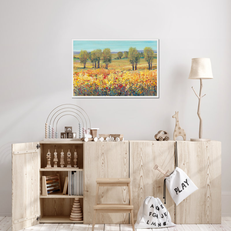 Golden Fields I by Timothy O' Toole - Painting, 65cm H x 95cm W, White Framed Paper Print