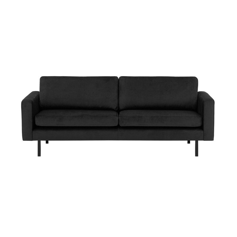 Lioni 3 Seater Velvet Sofa, Black