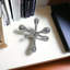 Cric décoratif en aluminium brossé argenté-1354197367