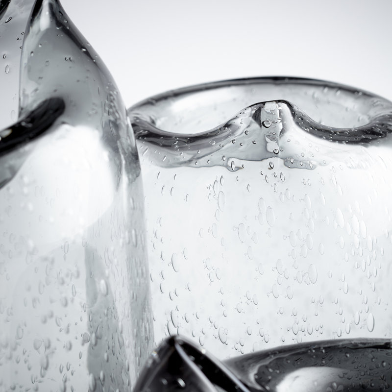 Oxtail Glass Table Vase, 12" H x 6" W x 6" D