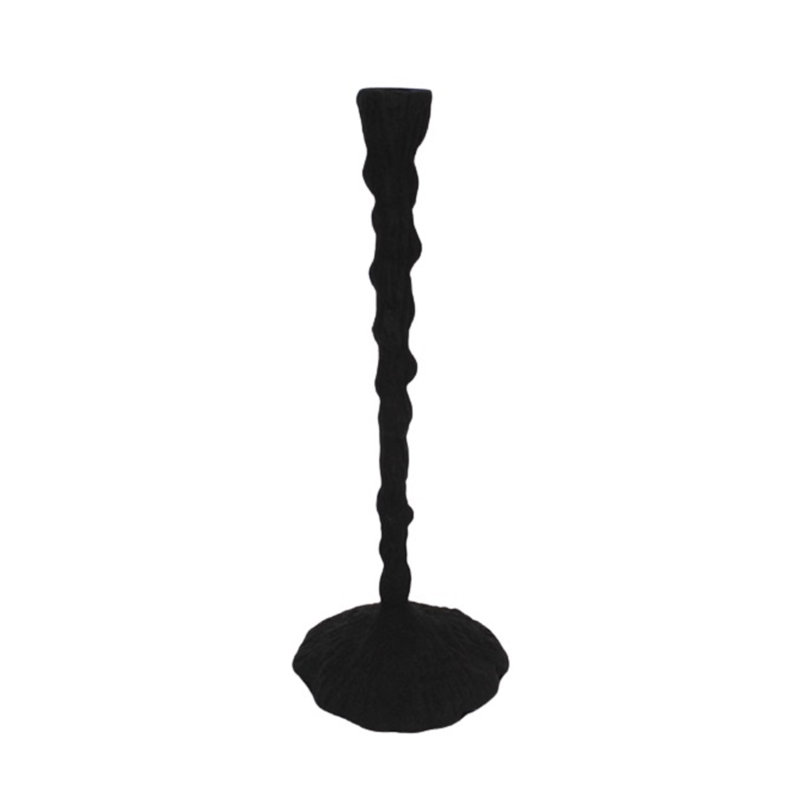 16.5'' H Aluminum Tabletop Candlestick, Black