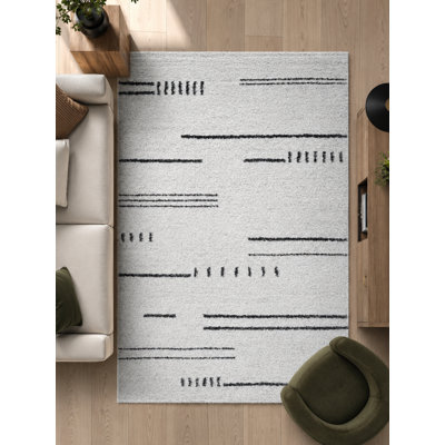 Granada Kienna Black, Charcoal, Ivory And White Polypropylene Area Rug