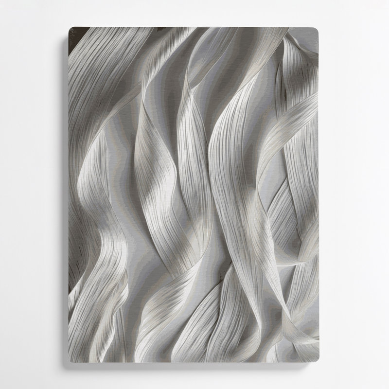 Art mural en métal gris clair DiagonalStripes, H 10 po x l 8 po