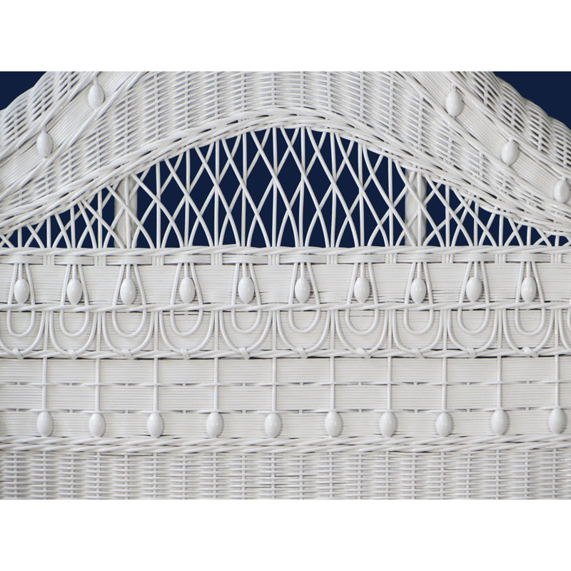 Deans Wicker Panel Headboard, Queen, White