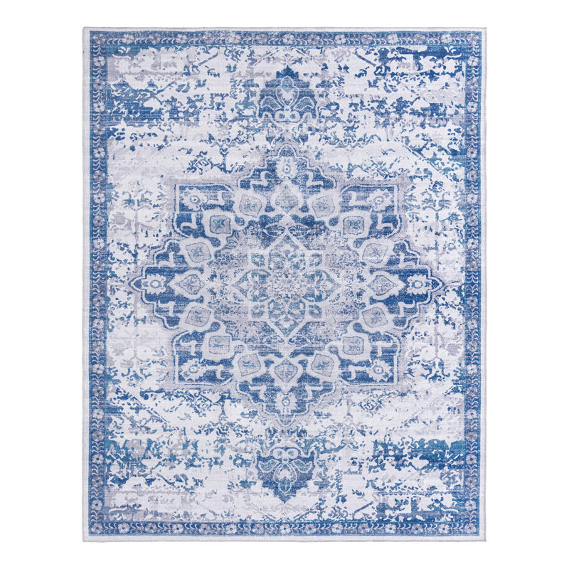 Tapis oriental gris / bleu Matsumura, Rectangle 10 pi 6 po x 13 pi 1 po