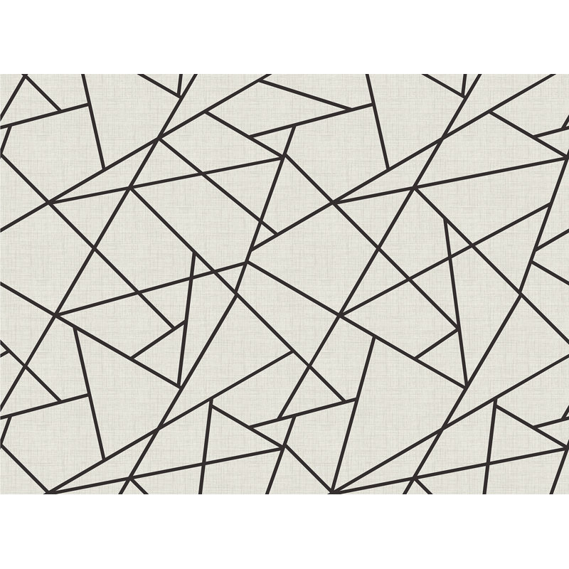 Non-Pasted Geometric Wall Mural, Neutral