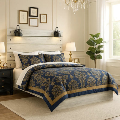 Cemy Queen Size Bed, Open Slat Headboard W 2 Sconce Lights, Whitewash