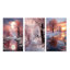 «White Fushia Winter Twilight», 3 pièces sur toile-1785995021-1785995059