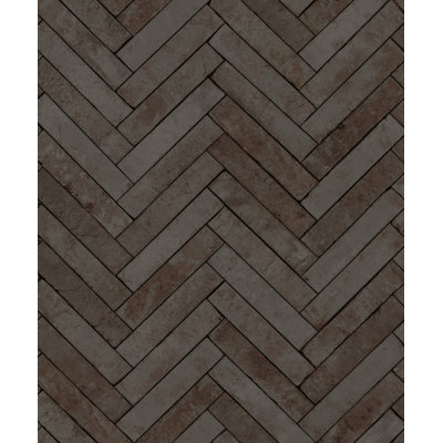 Bricks and More Collection Herringbone Brick Wallpaper Roll