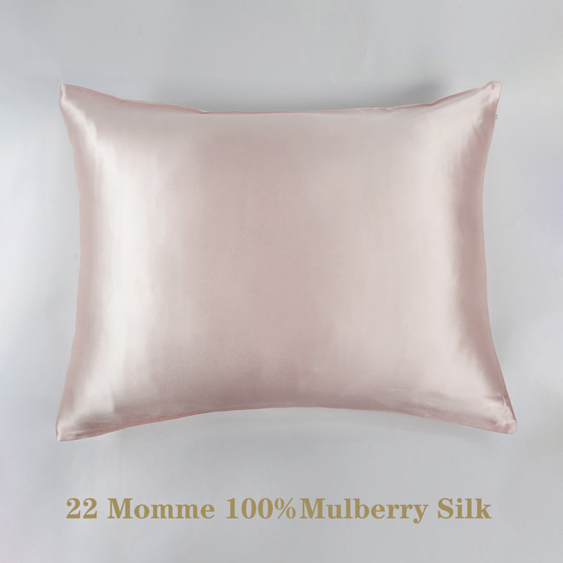 Taie d'oreiller 100% soie de mûre, Taie d'oreiller très grande, Rose tendre