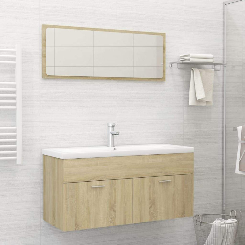 Commode d'appoint à miroir, Brun foncé