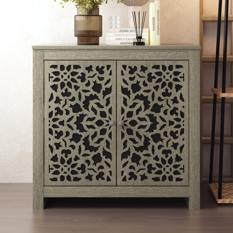 Arrastia 30.9" 2 Door Accent Cabinet, Coffee Gray Oak