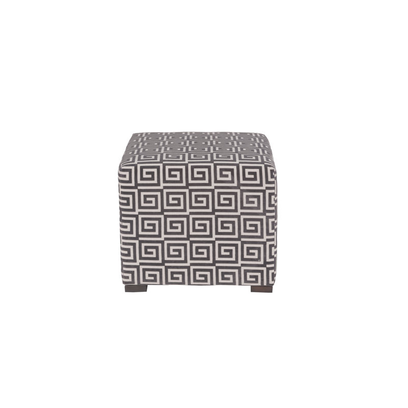 Eesha Upholstered Ottoman, Taupe/Gray Polyester