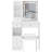 29.2" Small Size Left Drawer Desktop Vanity Table + Cushioned Stool, Large Sliding, Touch Control, Tri-Color Switching, Brightness Adjust Led Mirror, High Capacity Storage-1079706480