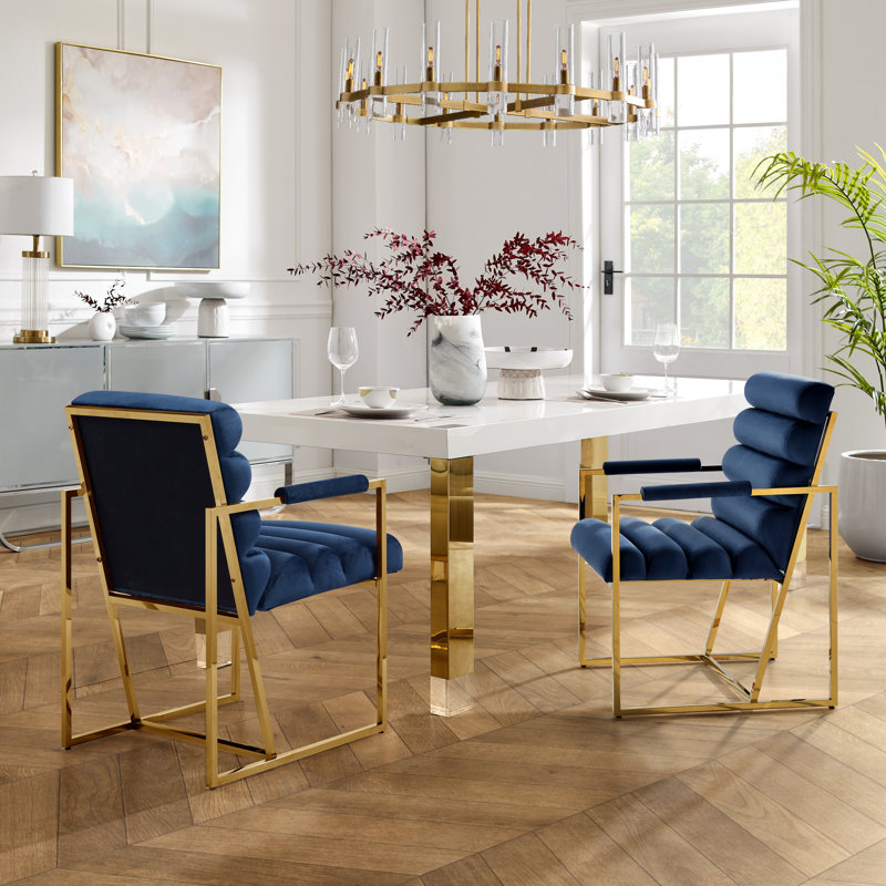 Fauteuil Khole, Or, Bleu marine