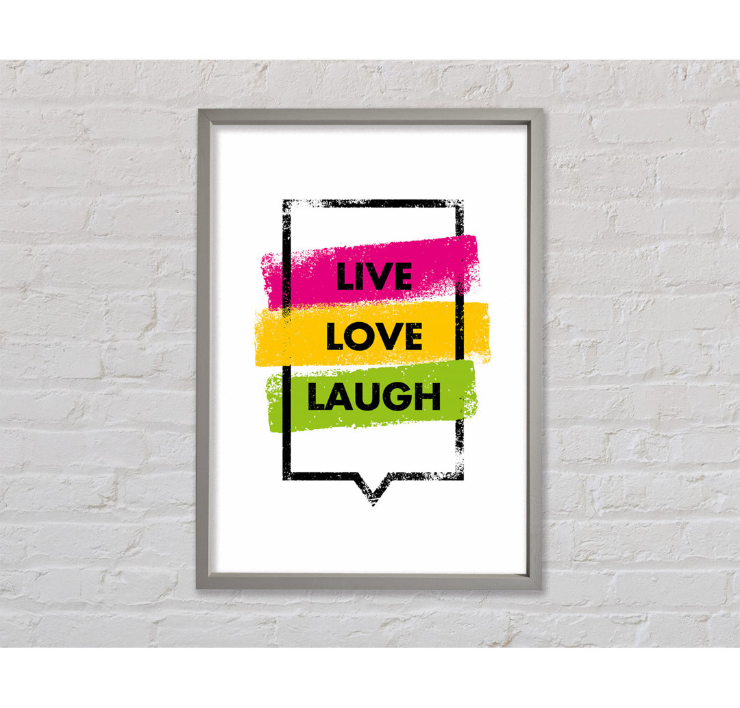 Live Love Laugh 3 - Einzelner Bilderrahmen Typografie auf Leinwand