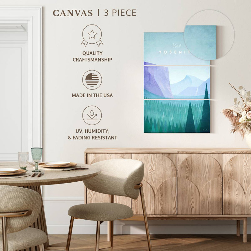 Affiche de voyage rétro Nicci Yosemite, H 32 po x l 20 po
