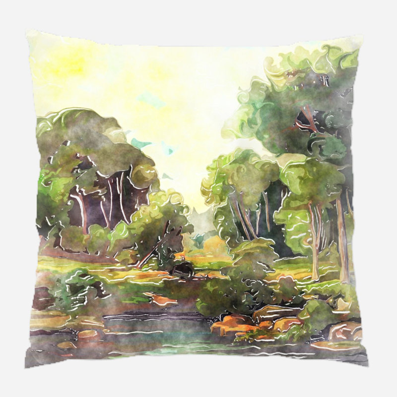 Housse de coussin d'extérieur carré Muncy, Microsuède, Intérieur