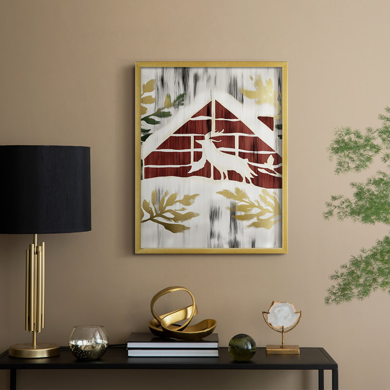 Reproduction encadrée - bois massif, H 11 po x l 9 po, Doré