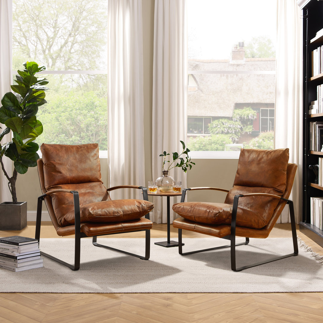 Ilomae Leather Accent Chair Lark Manor™ Upholstery